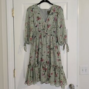 Sage green floral dress